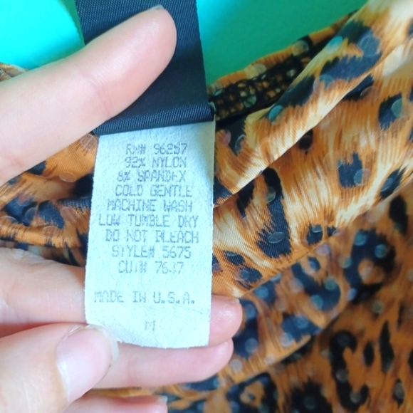 Vintage 90s/Y2K Leopard Print Slip Dress Medium - Picture 10 of 10